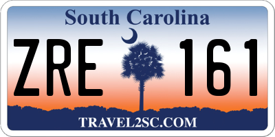 SC license plate ZRE161
