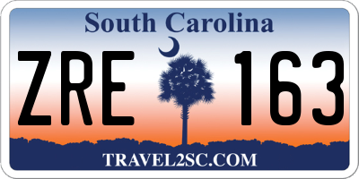 SC license plate ZRE163