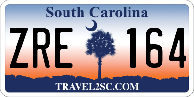 SC license plate ZRE164