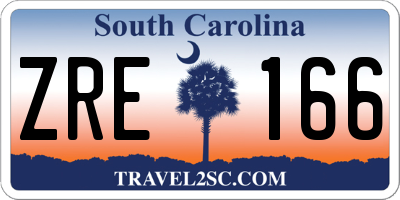 SC license plate ZRE166