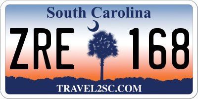 SC license plate ZRE168