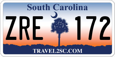 SC license plate ZRE172