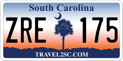 SC license plate ZRE175
