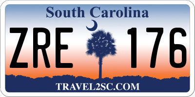 SC license plate ZRE176