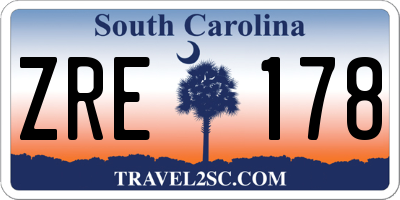 SC license plate ZRE178