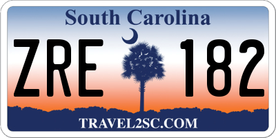 SC license plate ZRE182