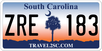 SC license plate ZRE183