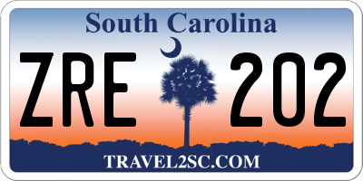 SC license plate ZRE202
