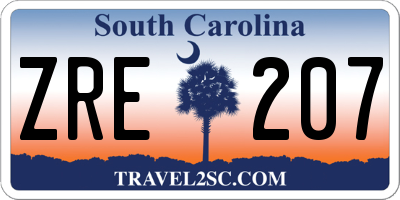 SC license plate ZRE207
