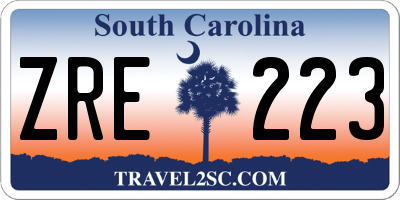SC license plate ZRE223