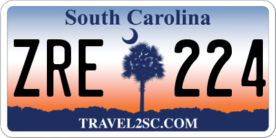 SC license plate ZRE224