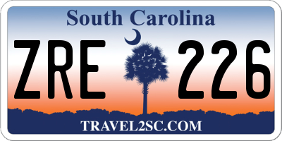 SC license plate ZRE226