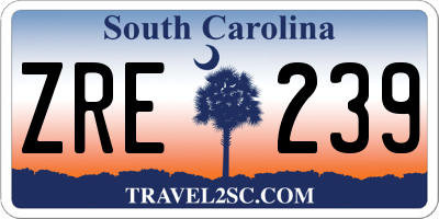 SC license plate ZRE239