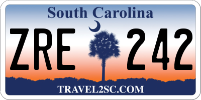 SC license plate ZRE242