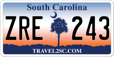 SC license plate ZRE243