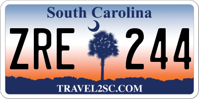 SC license plate ZRE244