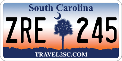 SC license plate ZRE245