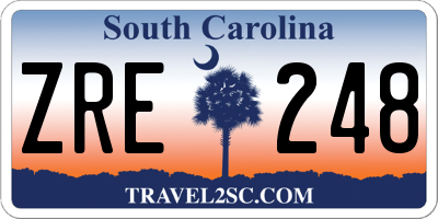 SC license plate ZRE248