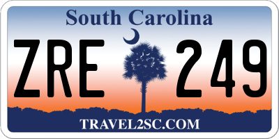 SC license plate ZRE249