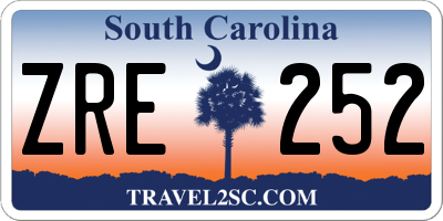 SC license plate ZRE252