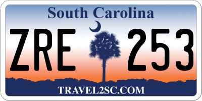 SC license plate ZRE253
