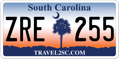 SC license plate ZRE255