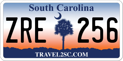 SC license plate ZRE256