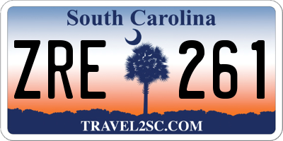 SC license plate ZRE261