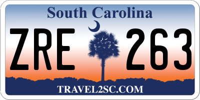 SC license plate ZRE263