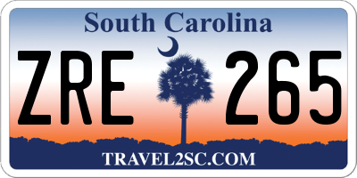 SC license plate ZRE265