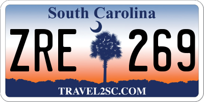 SC license plate ZRE269