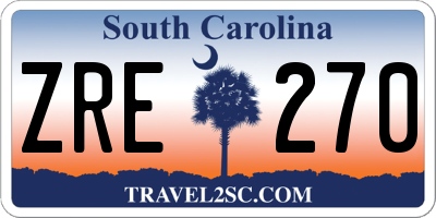 SC license plate ZRE270