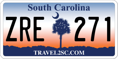 SC license plate ZRE271
