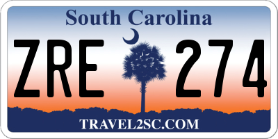 SC license plate ZRE274