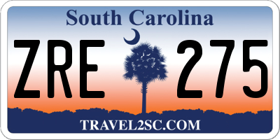 SC license plate ZRE275