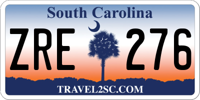 SC license plate ZRE276