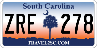 SC license plate ZRE278
