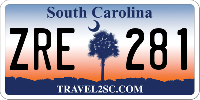 SC license plate ZRE281