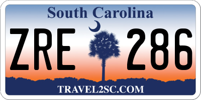 SC license plate ZRE286