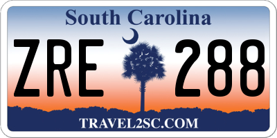 SC license plate ZRE288