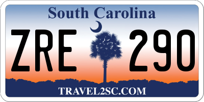 SC license plate ZRE290