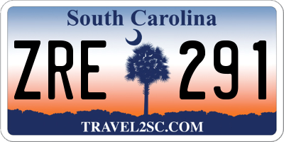 SC license plate ZRE291