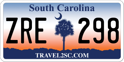 SC license plate ZRE298