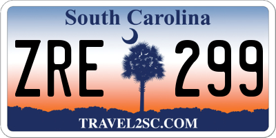 SC license plate ZRE299