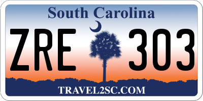 SC license plate ZRE303