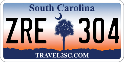 SC license plate ZRE304