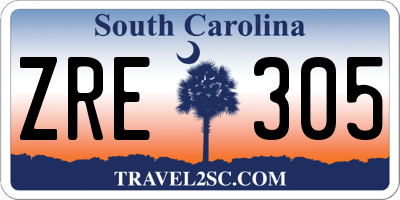 SC license plate ZRE305