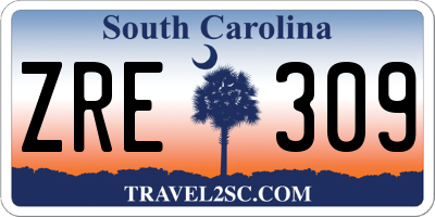 SC license plate ZRE309