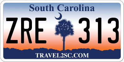 SC license plate ZRE313