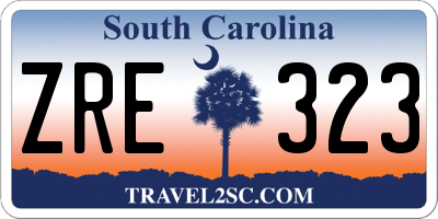 SC license plate ZRE323